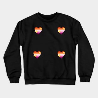 lesbian sparkle heart emoji patterns (apple) Crewneck Sweatshirt